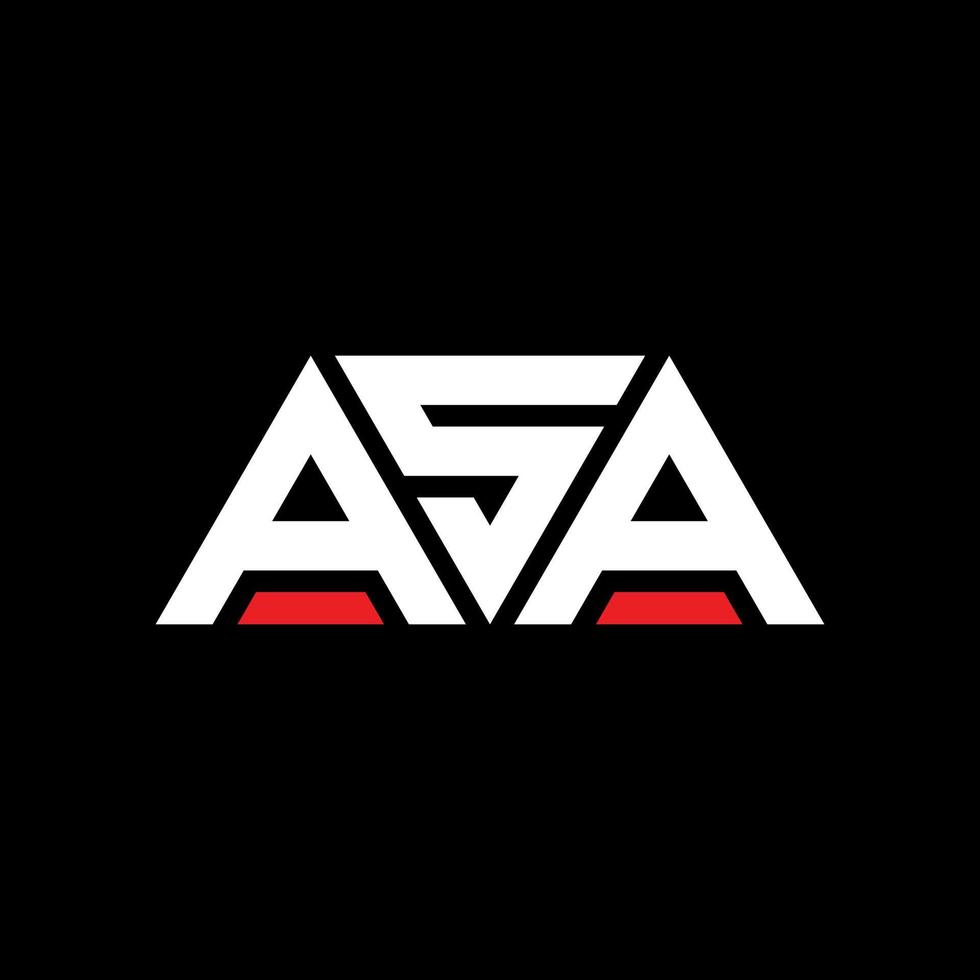 ASA triangle letter logo design with triangle shape. ASA triangle logo design monogram. ASA triangle vector logo template with red color. ASA triangular logo Simple, Elegant, and Luxurious Logo. ASA