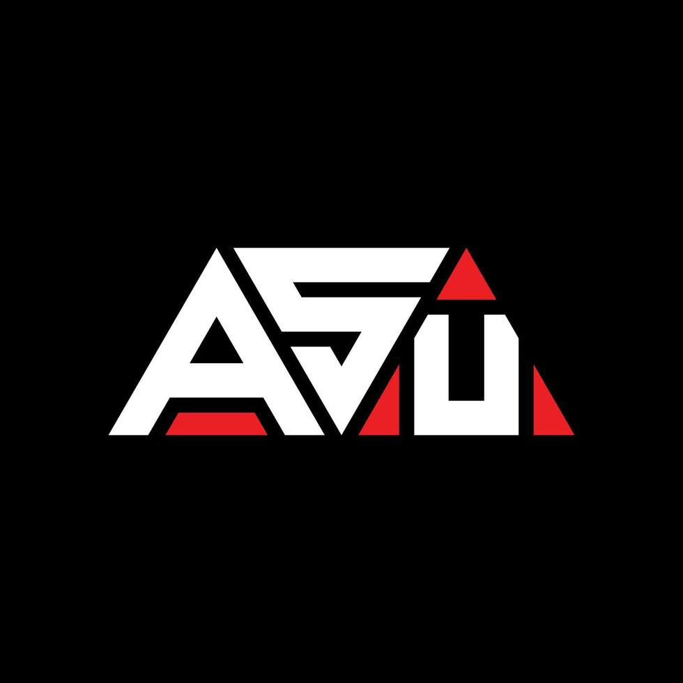 ASU triangle letter logo design with triangle shape. ASU triangle logo design monogram. ASU triangle vector logo template with red color. ASU triangular logo Simple, Elegant, and Luxurious Logo. ASU