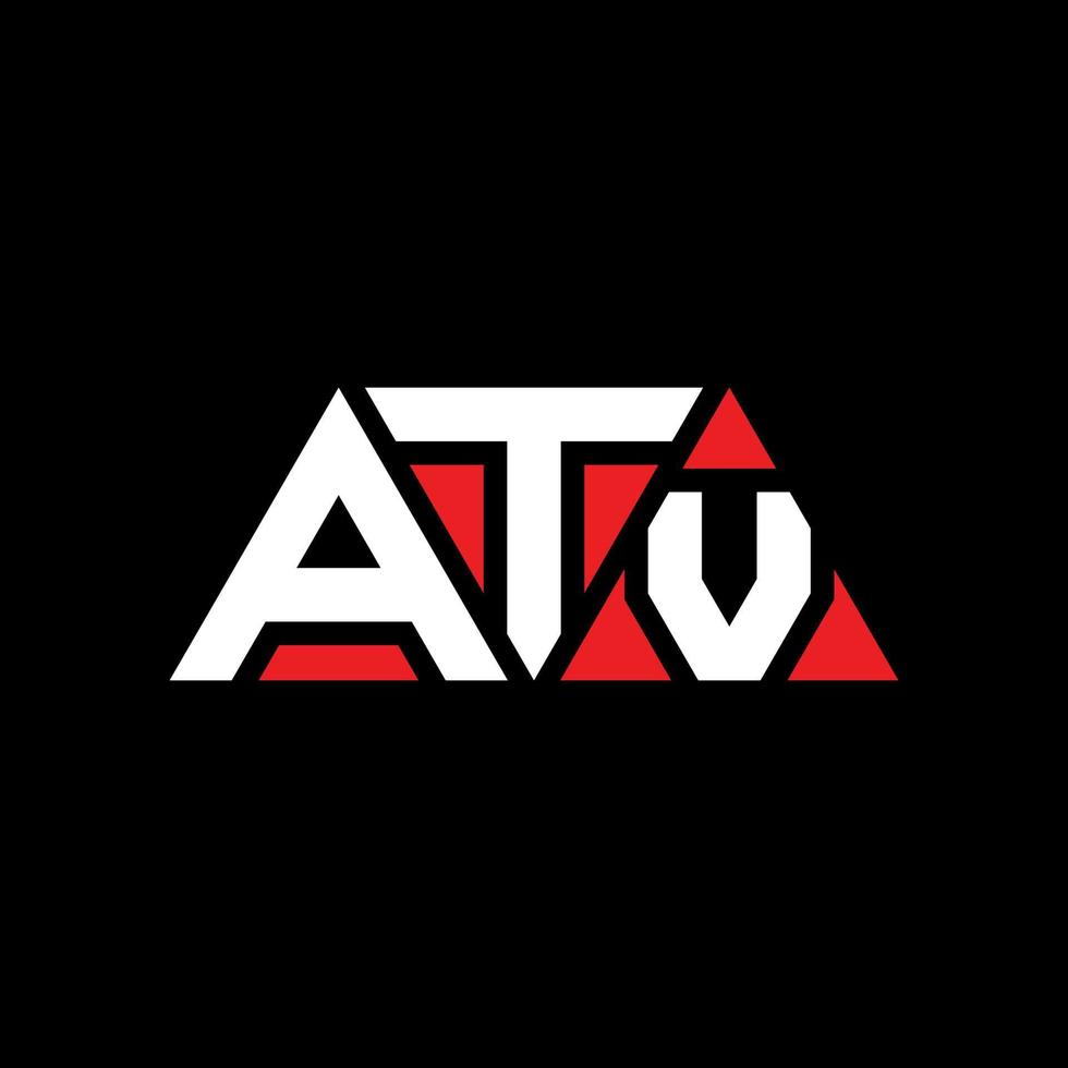 atv diseño de logotipo de letra triangular con forma de triángulo. monograma de diseño de logotipo de triángulo atv. atv triángulo vector logo plantilla con color rojo. logotipo triangular atv logotipo simple, elegante y lujoso. Canal de televisión británico