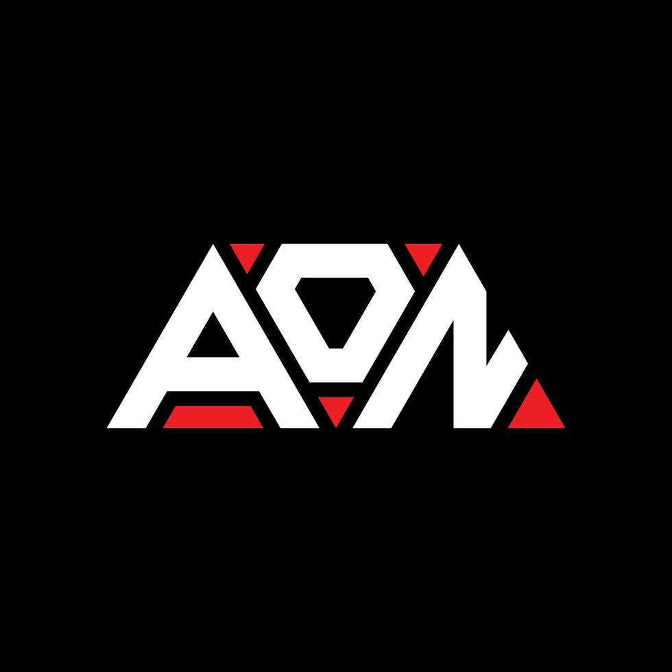 AON triangle letter logo design with triangle shape. AON triangle logo design monogram. AON triangle vector logo template with red color. AON triangular logo Simple, Elegant, and Luxurious Logo. AON