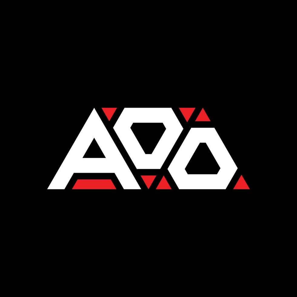 AOO triangle letter logo design with triangle shape. AOO triangle logo design monogram. AOO triangle vector logo template with red color. AOO triangular logo Simple, Elegant, and Luxurious Logo. AOO