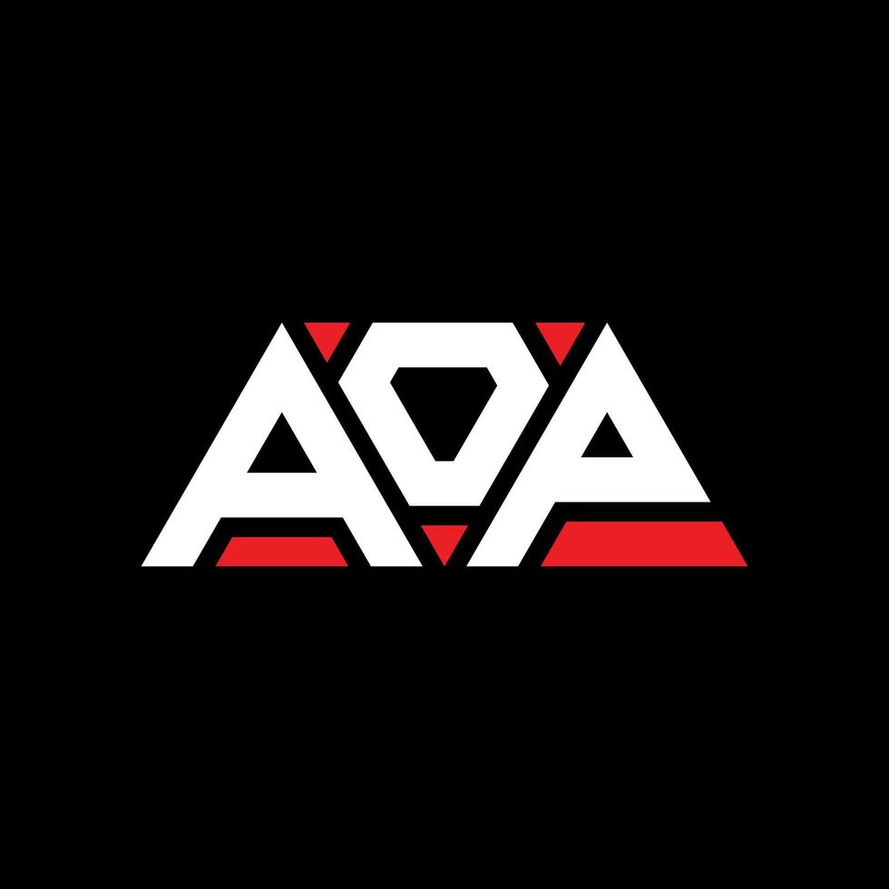 AOP triangle letter logo design with triangle shape. AOP triangle logo design monogram. AOP triangle vector logo template with red color. AOP triangular logo Simple, Elegant, and Luxurious Logo. AOP