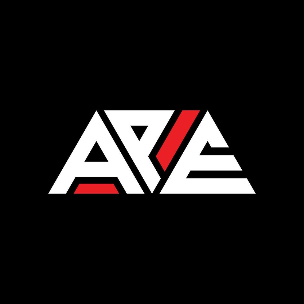 APE triangle letter logo design with triangle shape. APE triangle logo design monogram. APE triangle vector logo template with red color. APE triangular logo Simple, Elegant, and Luxurious Logo. APE