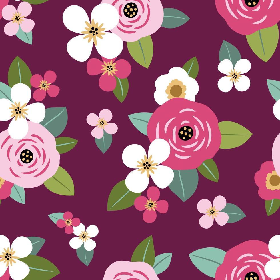 Seamless vector floral pattern.