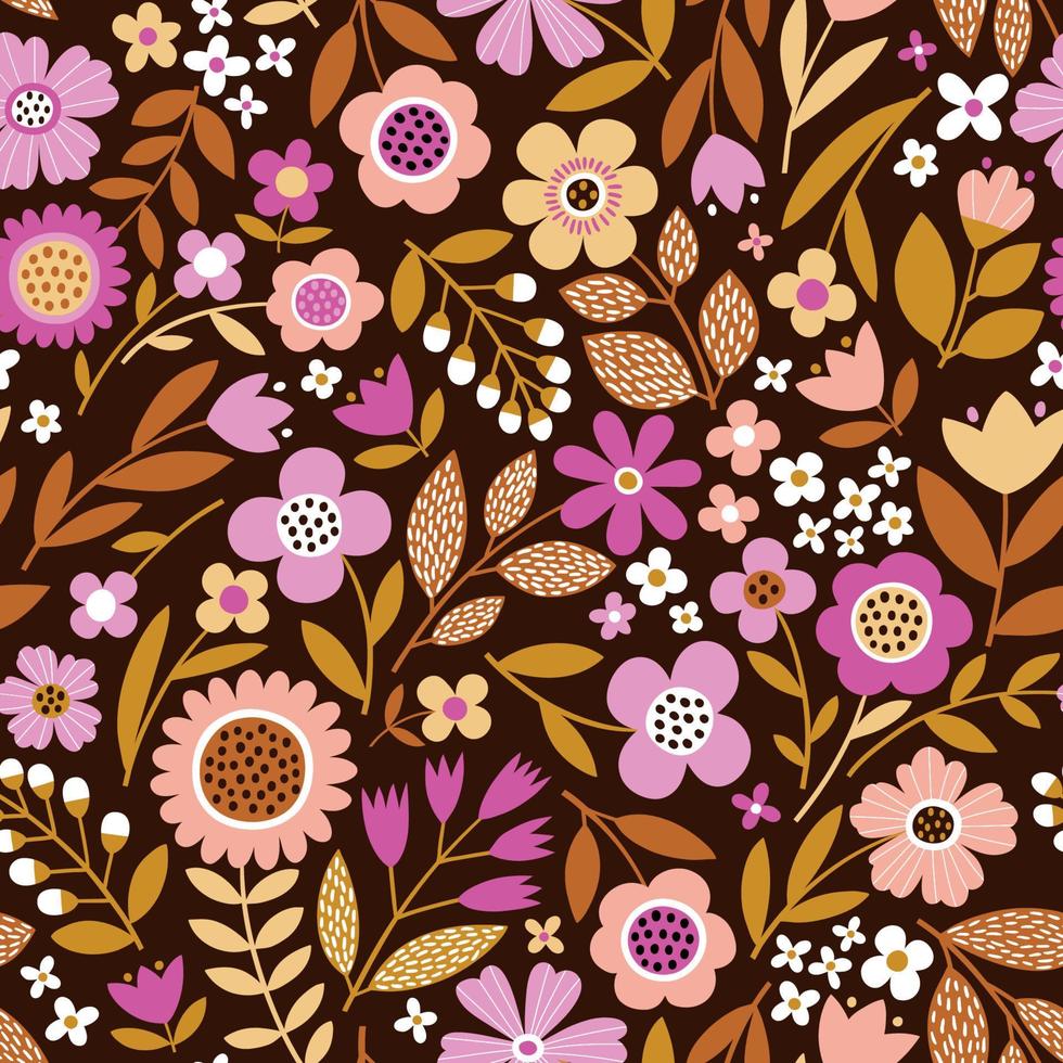 Seamless vector floral pattern.