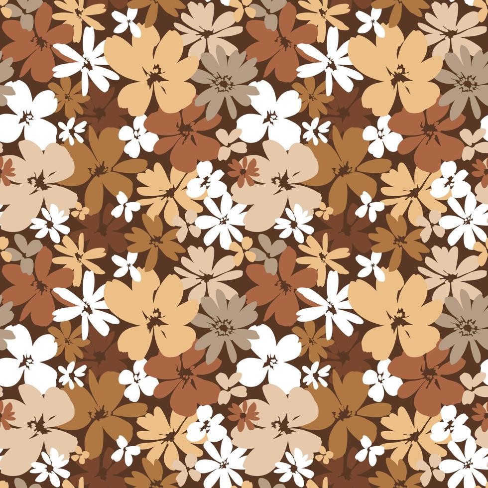Seamless pattern with wildflower silhouettes. Perfect for textile, wallpaper or print design. vector