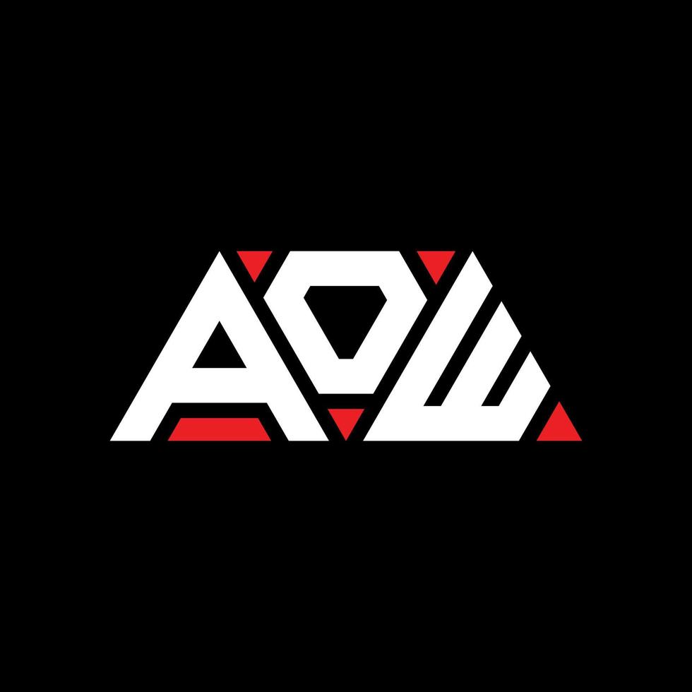 aow diseño de logotipo de letra triangular con forma de triángulo. monograma de diseño de logotipo de triángulo aow. plantilla de logotipo de vector de triángulo aow con color rojo. logotipo triangular aow logotipo simple, elegante y lujoso. Ay