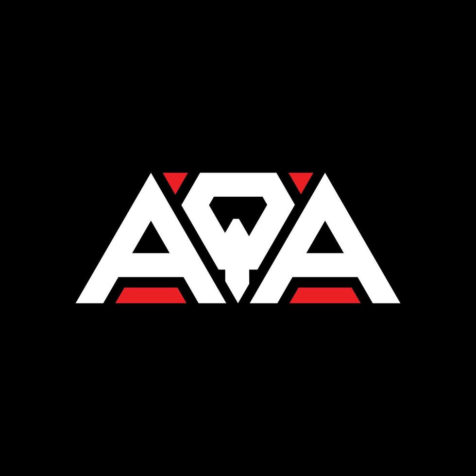 AQA triangle letter logo design with triangle shape. AQA triangle logo design monogram. AQA triangle vector logo template with red color. AQA triangular logo Simple, Elegant, and Luxurious Logo. AQA