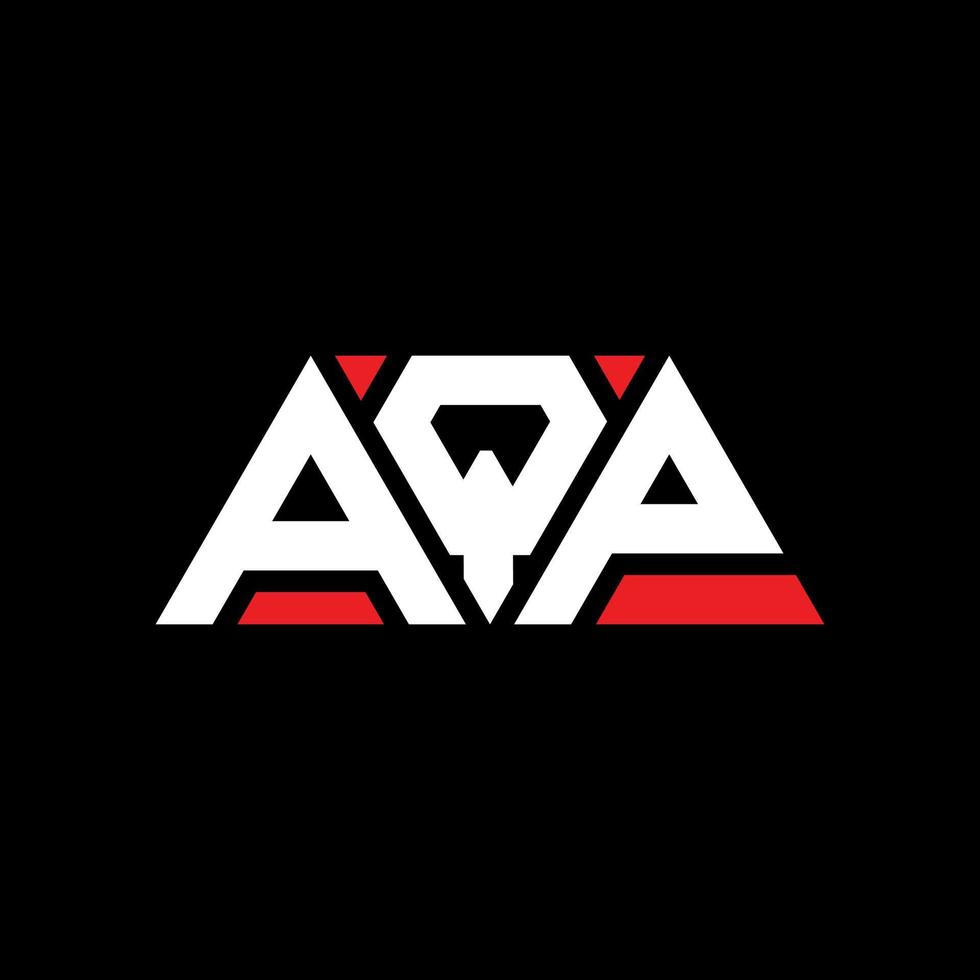AQP triangle letter logo design with triangle shape. AQP triangle logo design monogram. AQP triangle vector logo template with red color. AQP triangular logo Simple, Elegant, and Luxurious Logo. AQP