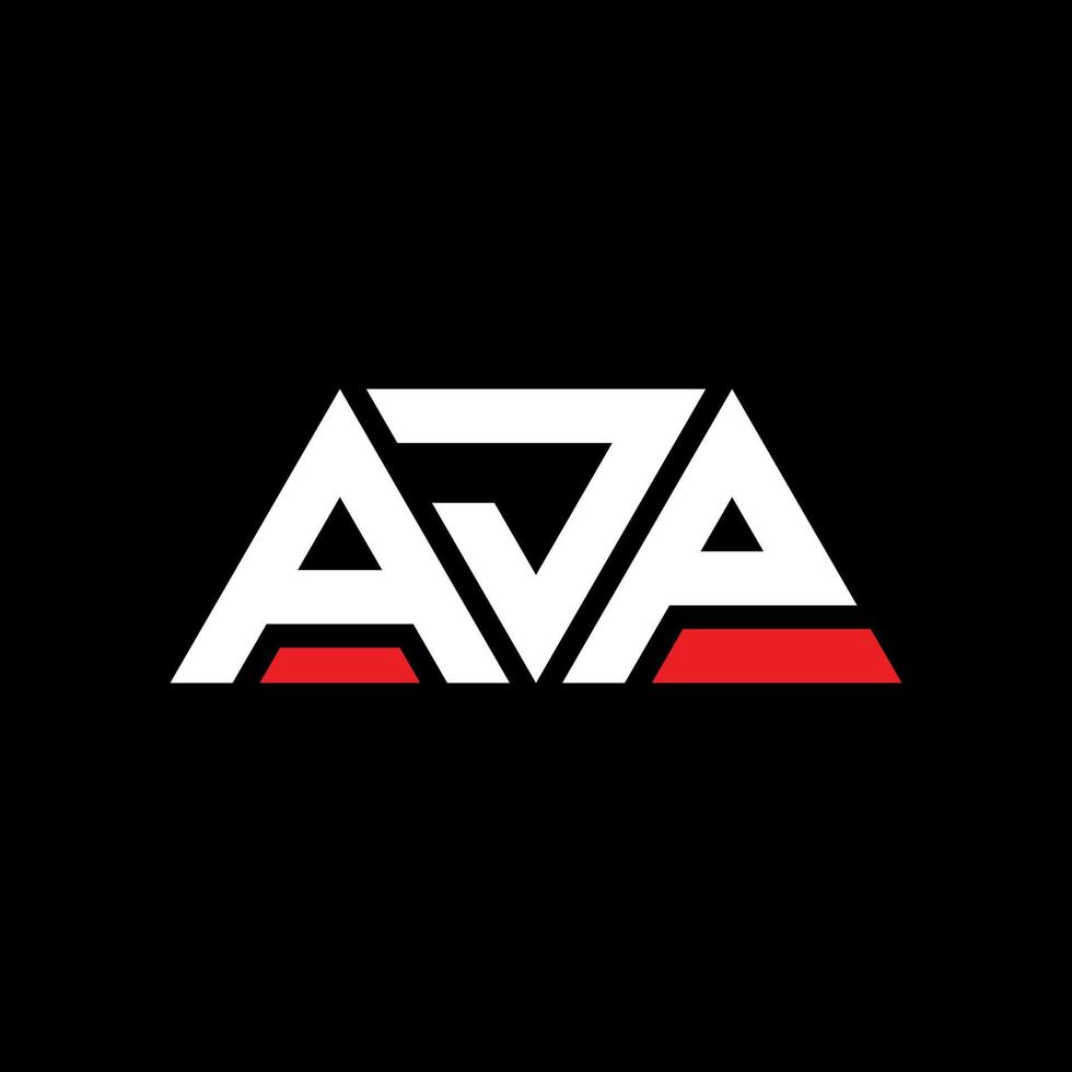 AJP triangle letter logo design with triangle shape. AJP triangle logo design monogram. AJP triangle vector logo template with red color. AJP triangular logo Simple, Elegant, and Luxurious Logo. AJP