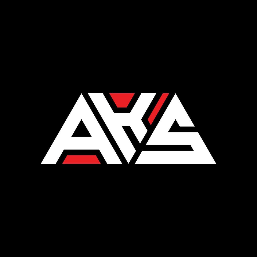 AKS triangle letter logo design with triangle shape. AKS triangle logo design monogram. AKS triangle vector logo template with red color. AKS triangular logo Simple, Elegant, and Luxurious Logo. AKS