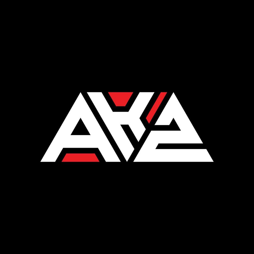 AKZ triangle letter logo design with triangle shape. AKZ triangle logo design monogram. AKZ triangle vector logo template with red color. AKZ triangular logo Simple, Elegant, and Luxurious Logo. AKZ