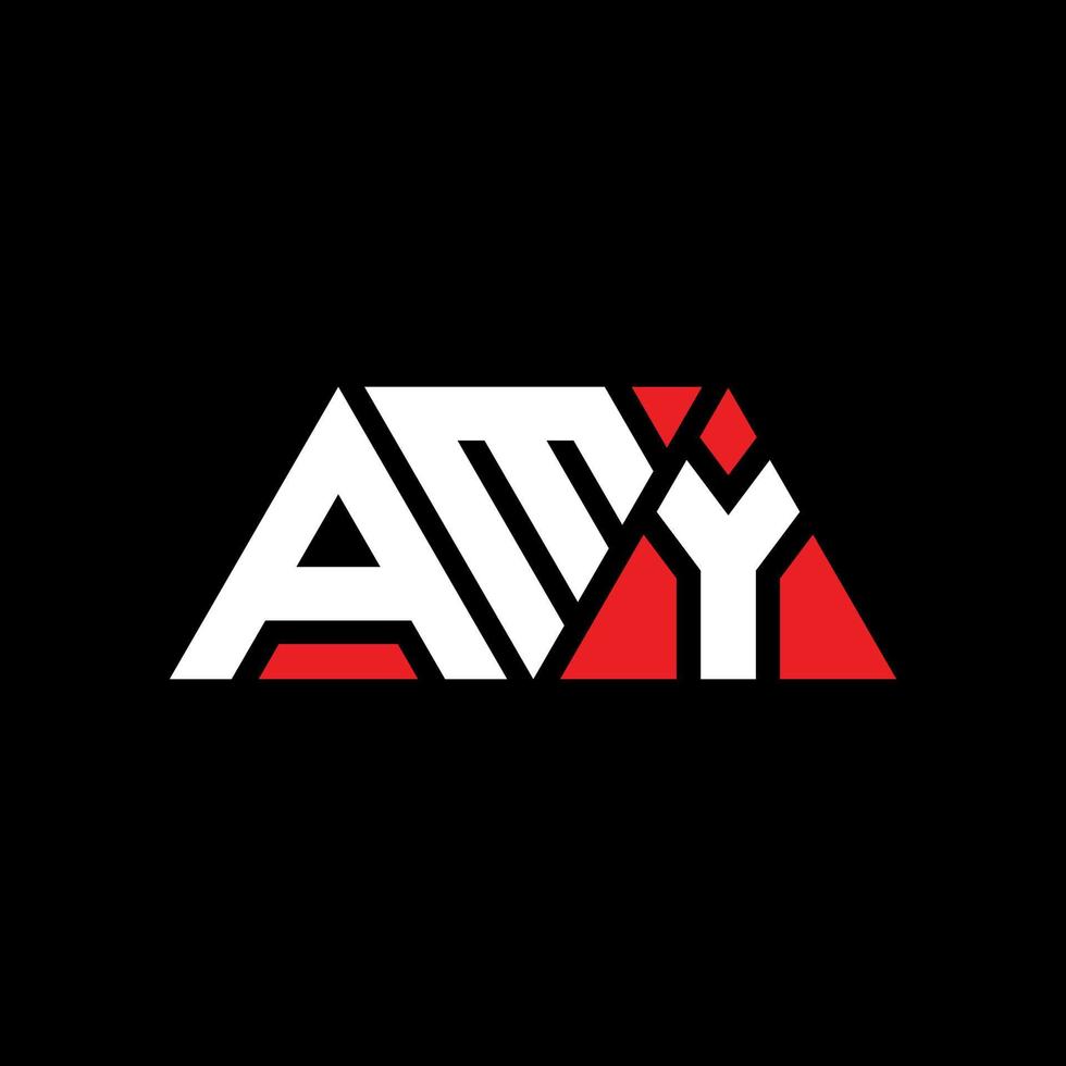 amy diseño de logotipo de letra triangular con forma de triángulo. monograma de diseño del logotipo del triángulo amy. plantilla de logotipo de vector de triángulo amy con color rojo. amy logo triangular logo simple, elegante y lujoso. amy