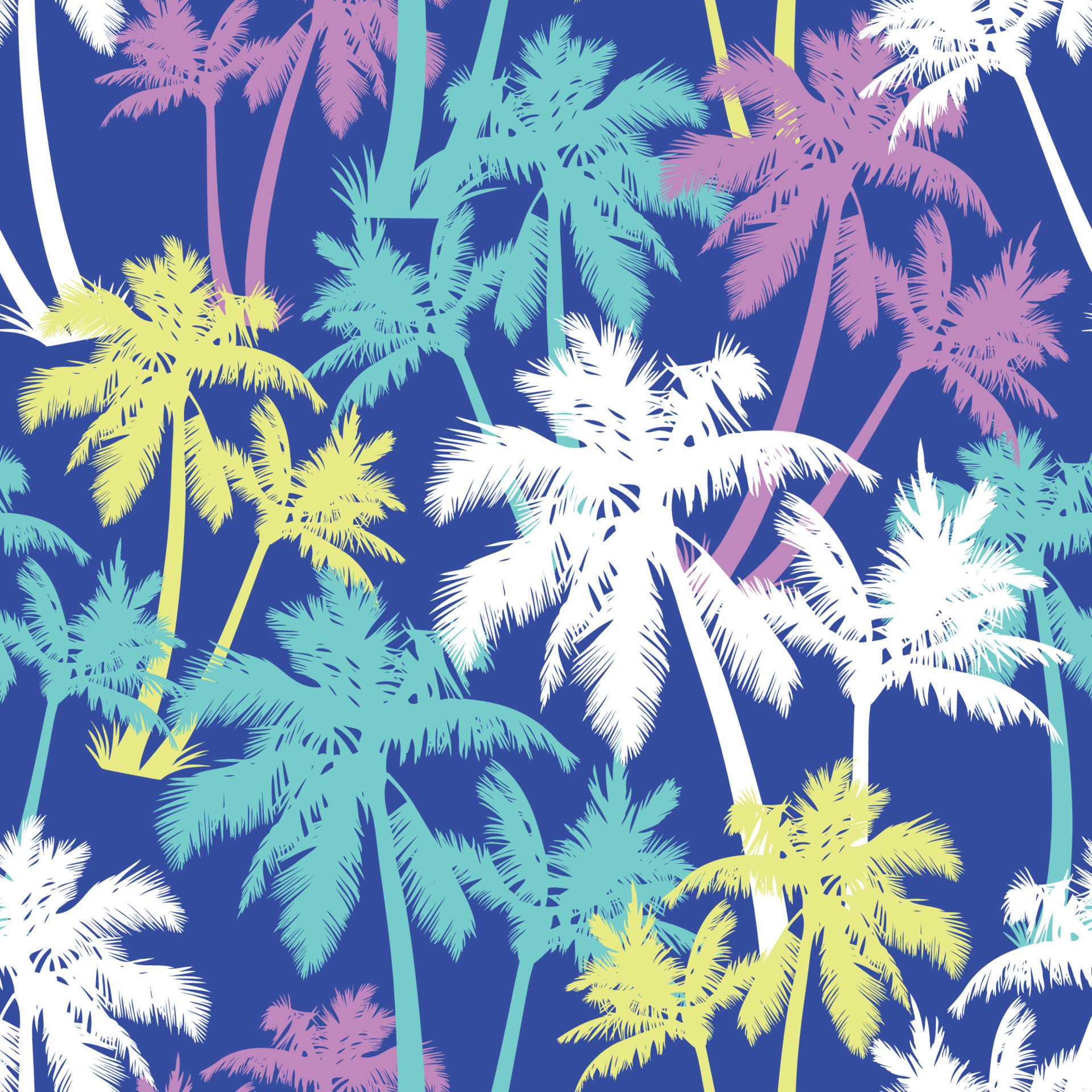vector patrón de palmera aislado sobre fondo azul 9547945 Vector en
