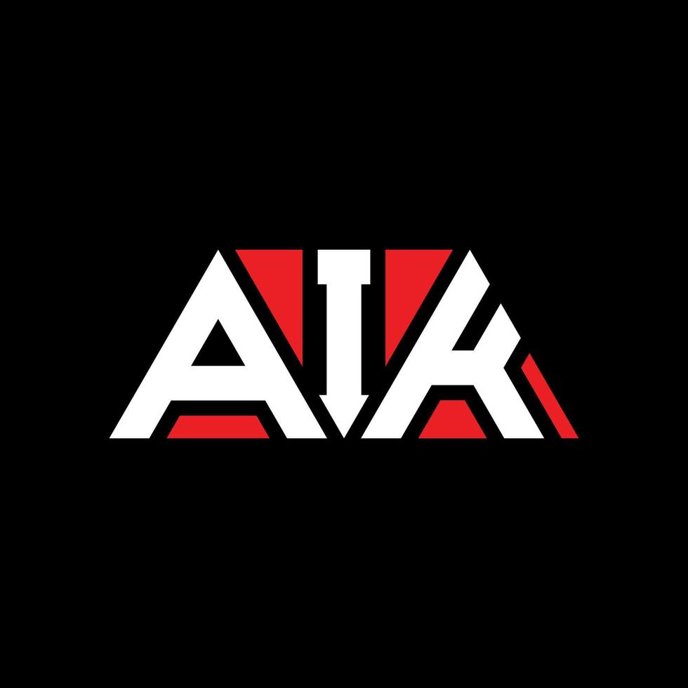 AIK triangle letter logo design with triangle shape. AIK triangle logo design monogram. AIK triangle vector logo template with red color. AIK triangular logo Simple, Elegant, and Luxurious Logo. AIK
