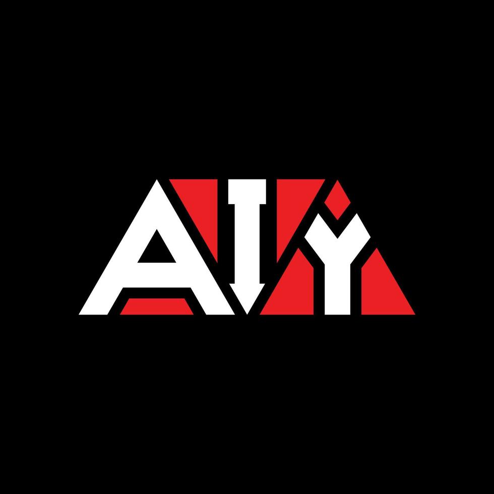 AIY triangle letter logo design with triangle shape. AIY triangle logo design monogram. AIY triangle vector logo template with red color. AIY triangular logo Simple, Elegant, and Luxurious Logo. AIY