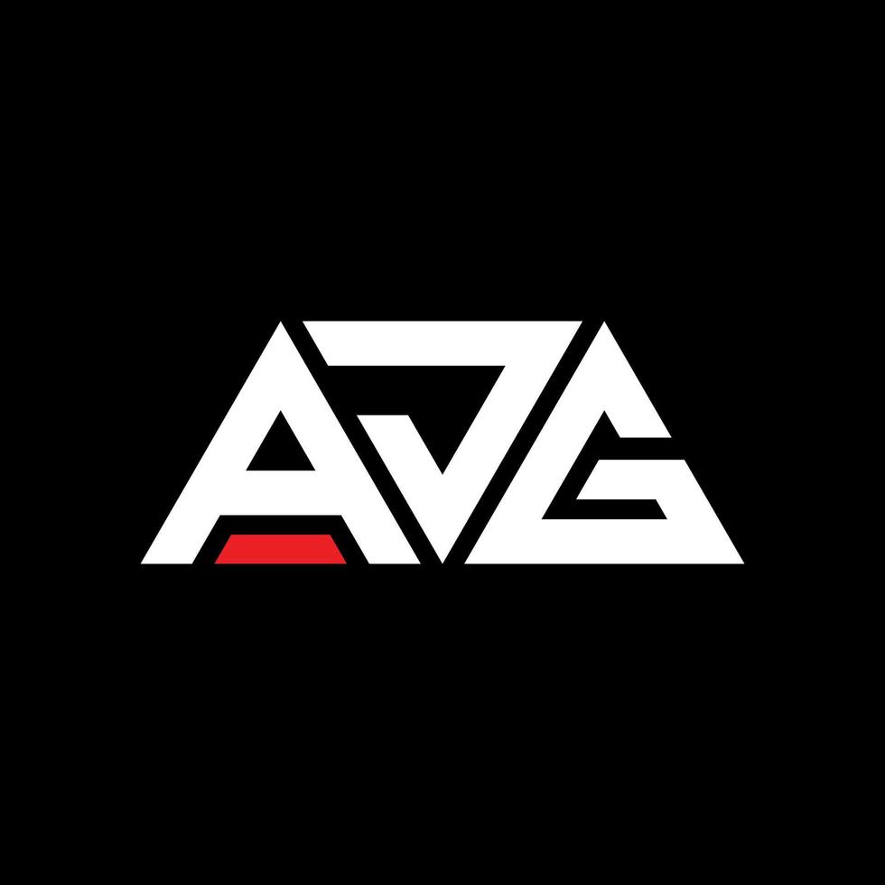 AJG triangle letter logo design with triangle shape. AJG triangle logo design monogram. AJG triangle vector logo template with red color. AJG triangular logo Simple, Elegant, and Luxurious Logo. AJG