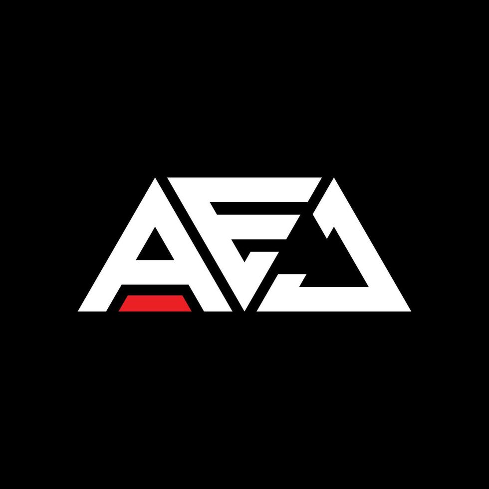 AEJ triangle letter logo design with triangle shape. AEJ triangle logo design monogram. AEJ triangle vector logo template with red color. AEJ triangular logo Simple, Elegant, and Luxurious Logo. AEJ
