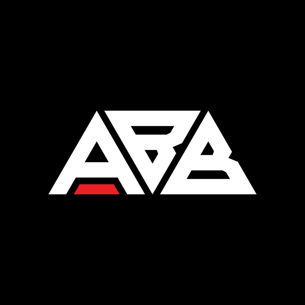 ABB triangle letter logo design with triangle shape. ABB triangle logo design monogram. ABB triangle vector logo template with red color. ABB triangular logo Simple, Elegant, and Luxurious Logo. ABB