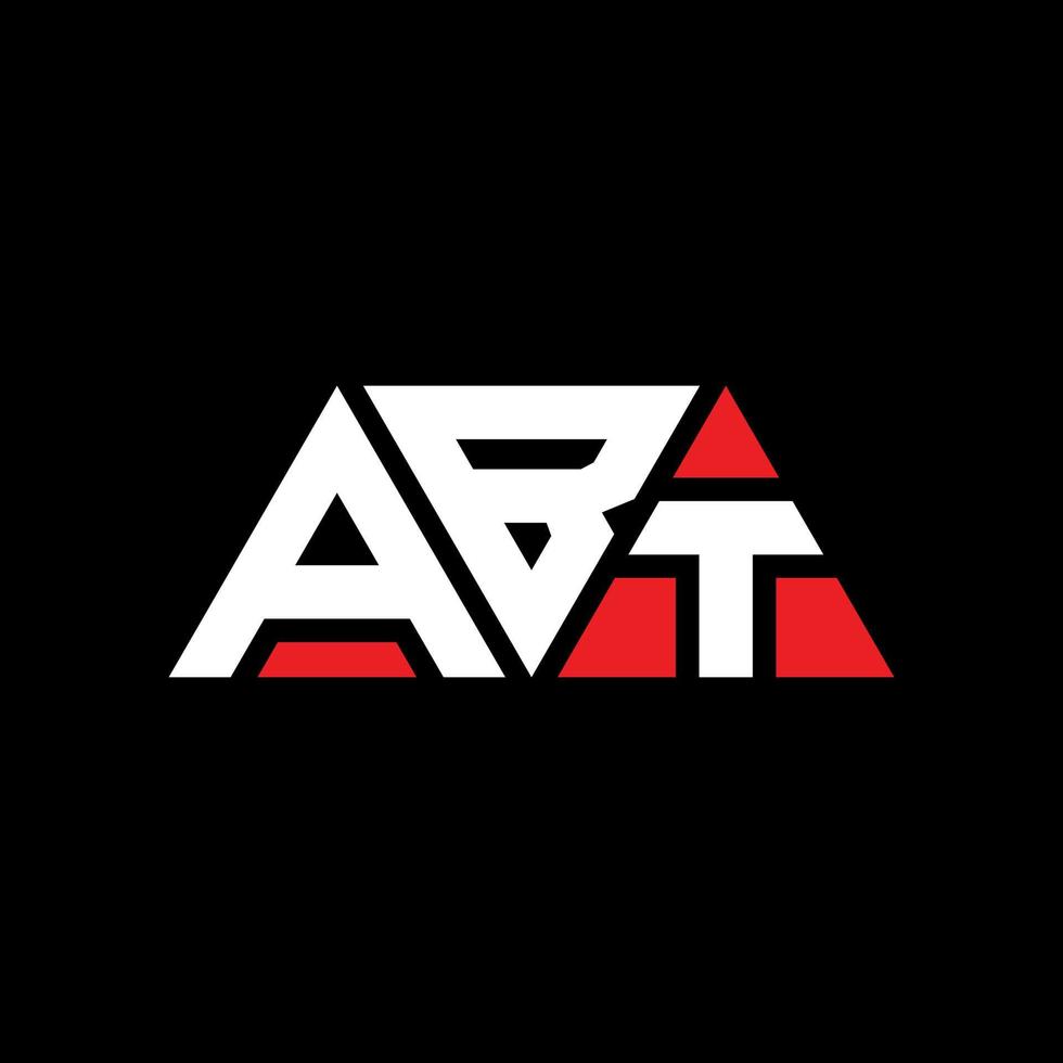 ABT triangle letter logo design with triangle shape. ABT triangle logo design monogram. ABT triangle vector logo template with red color. ABT triangular logo Simple, Elegant, and Luxurious Logo. ABT