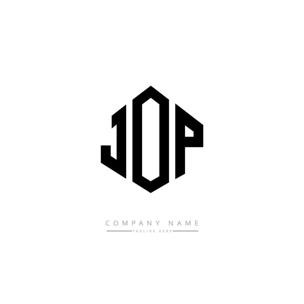 diseño de logotipo de letra jop con forma de polígono. jop polígono y diseño de logotipo en forma de cubo. jop hexágono vector logo plantilla colores blanco y negro. monograma jop, logo de negocios y bienes raíces.