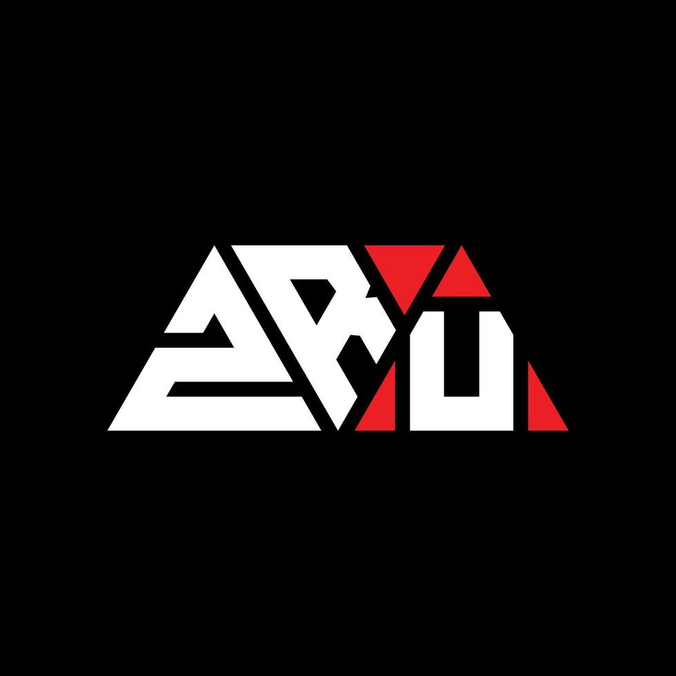 diseño de logotipo de letra de triángulo zru con forma de triángulo. monograma de diseño del logotipo del triángulo zru. plantilla de logotipo de vector de triángulo zru con color rojo. logotipo triangular zru logotipo simple, elegante y lujoso. zru