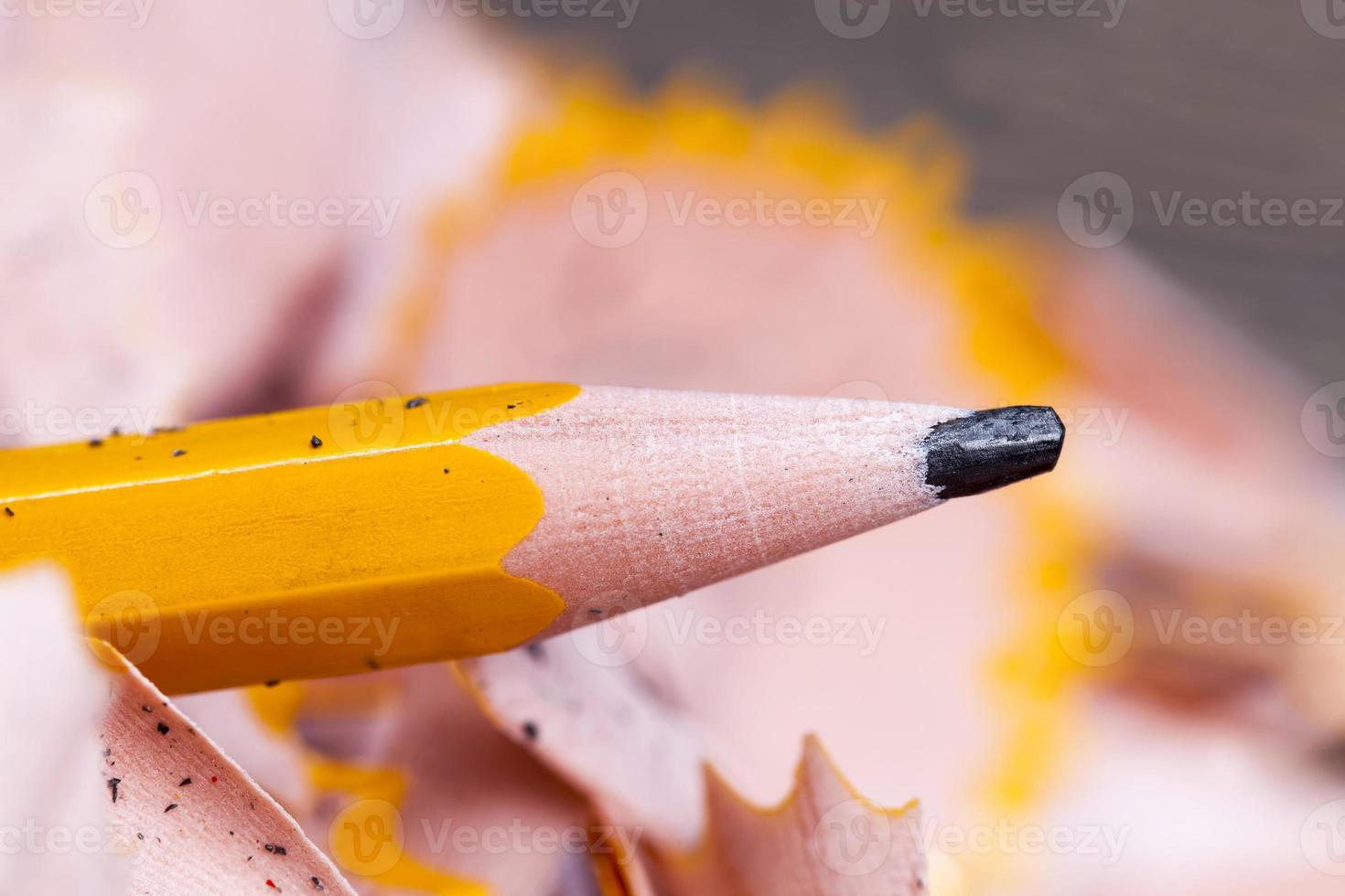 ordinary yellow wooden pencil photo