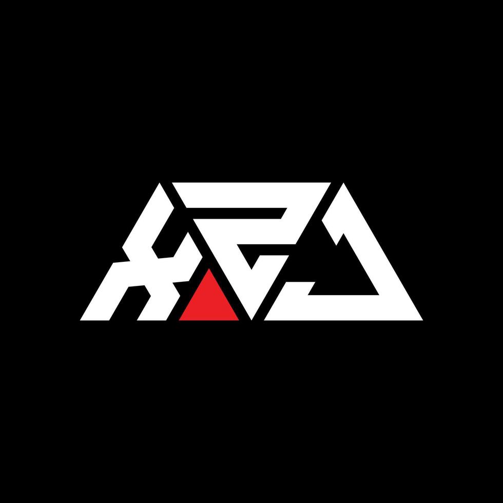 XZJ triangle letter logo design with triangle shape. XZJ triangle logo design monogram. XZJ triangle vector logo template with red color. XZJ triangular logo Simple, Elegant, and Luxurious Logo. XZJ