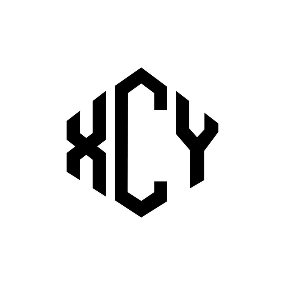 diseño de logotipo de letra xcy con forma de polígono. diseño de logotipo en forma de cubo y polígono xcy. xcy hexágono vector logo plantilla colores blanco y negro. monograma xcy, logotipo comercial e inmobiliario.