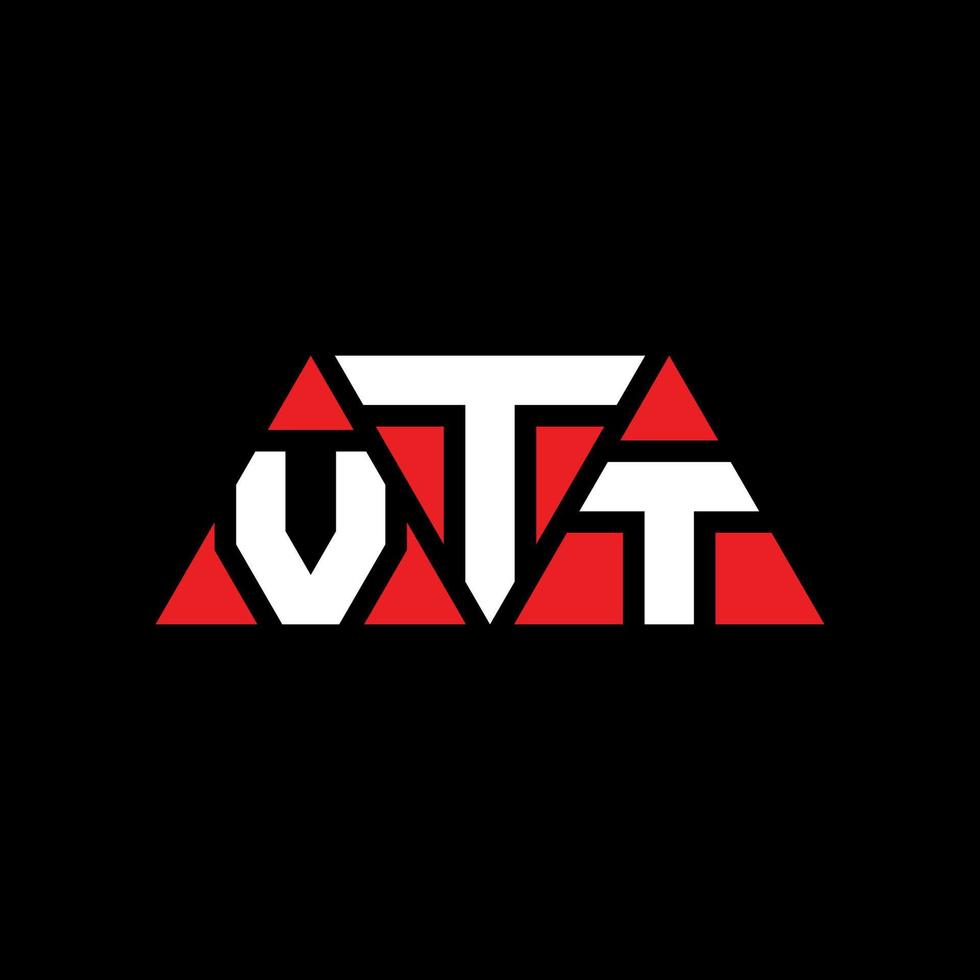 diseño de logotipo de letra de triángulo vtt con forma de triángulo. monograma de diseño de logotipo de triángulo vtt. plantilla de logotipo de vector de triángulo vtt con color rojo. logotipo triangular vtt logotipo simple, elegante y lujoso. vtt