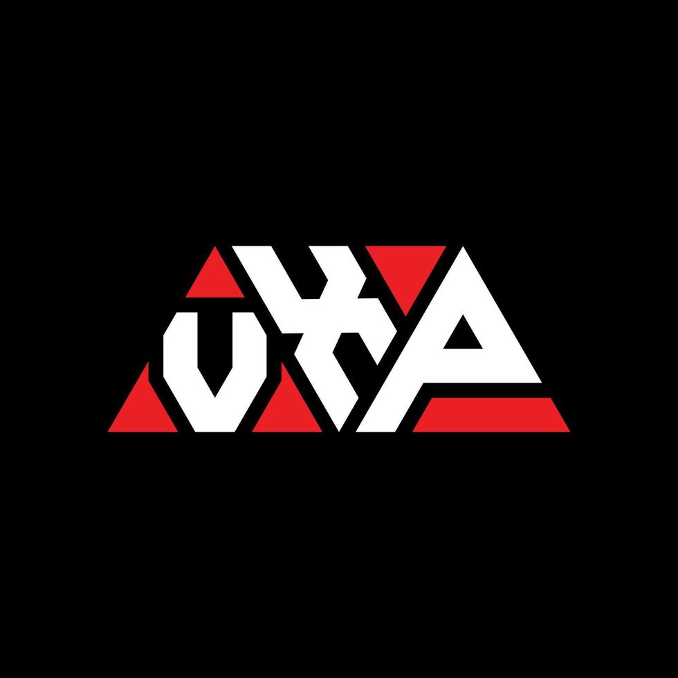 Diseño de logotipo de letra triangular vxp con forma de triángulo. monograma de diseño de logotipo de triángulo vxp. plantilla de logotipo de vector de triángulo vxp con color rojo. logotipo triangular vxp logotipo simple, elegante y lujoso. vxp