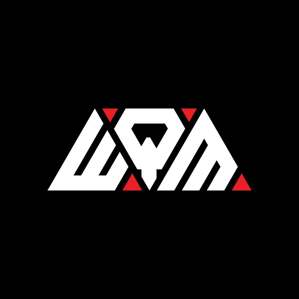 diseño de logotipo de letra triangular wqm con forma de triángulo. monograma de diseño de logotipo de triángulo wqm. plantilla de logotipo de vector de triángulo wqm con color rojo. logotipo triangular wqm logotipo simple, elegante y lujoso. wqm