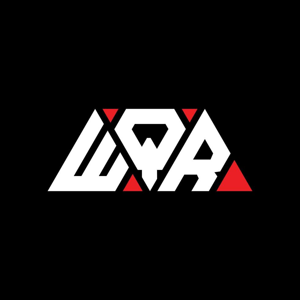 WQR triangle letter logo design with triangle shape. WQR triangle logo design monogram. WQR triangle vector logo template with red color. WQR triangular logo Simple, Elegant, and Luxurious Logo. WQR