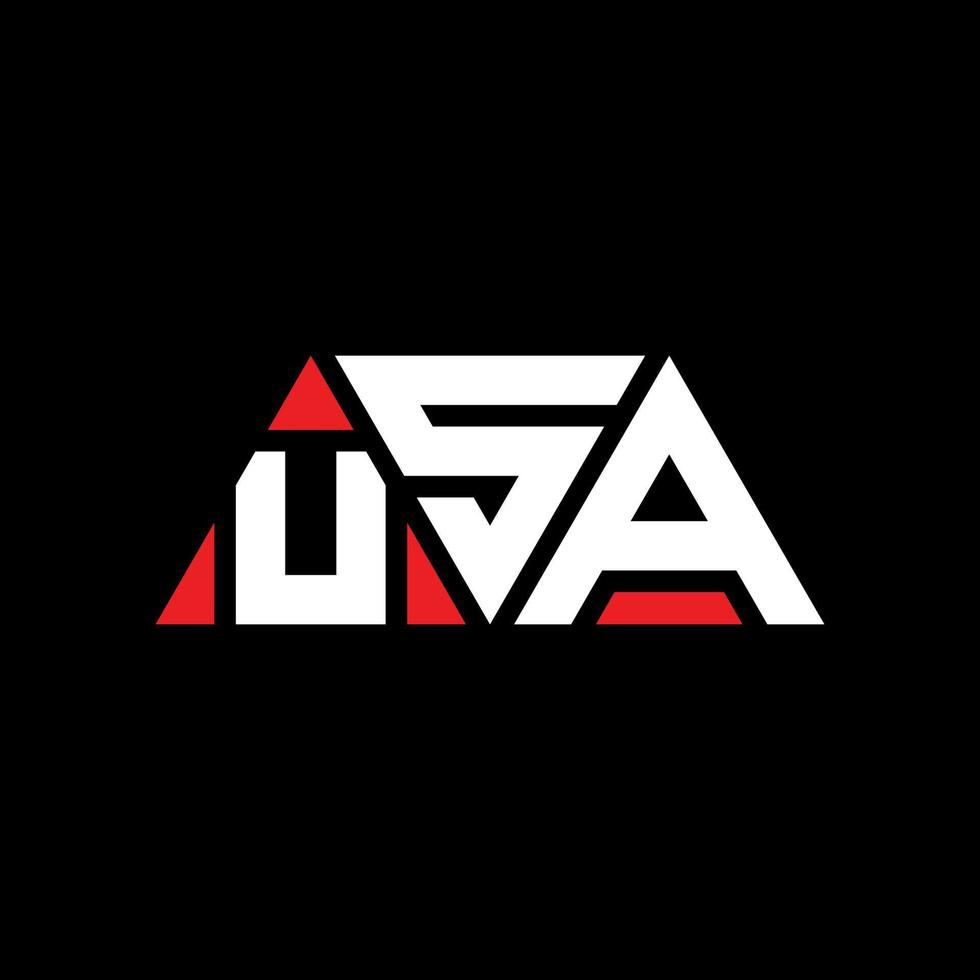 diseño de logotipo de letra triangular usa con forma de triángulo. monograma de diseño de logotipo de triángulo de estados unidos. plantilla de logotipo de vector de triángulo de estados unidos con color rojo. logo triangular usa logo simple, elegante y lujoso. EE.UU