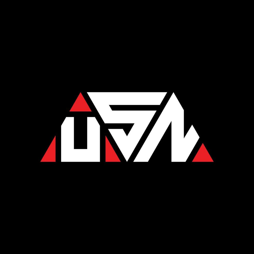 USN triangle letter logo design with triangle shape. USN triangle logo design monogram. USN triangle vector logo template with red color. USN triangular logo Simple, Elegant, and Luxurious Logo. USN