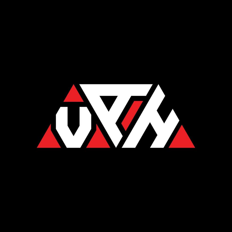 diseño de logotipo de letra triangular vah con forma de triángulo. monograma de diseño de logotipo de triángulo vah. plantilla de logotipo de vector de triángulo vah con color rojo. logotipo triangular vah logotipo simple, elegante y lujoso. vah