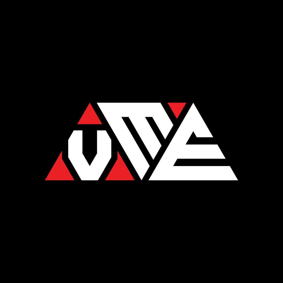 Diseño de logotipo de letra triangular vme con forma de triángulo. monograma de diseño de logotipo de triángulo vme. plantilla de logotipo de vector de triángulo vme con color rojo. logotipo triangular vme logotipo simple, elegante y lujoso. vme