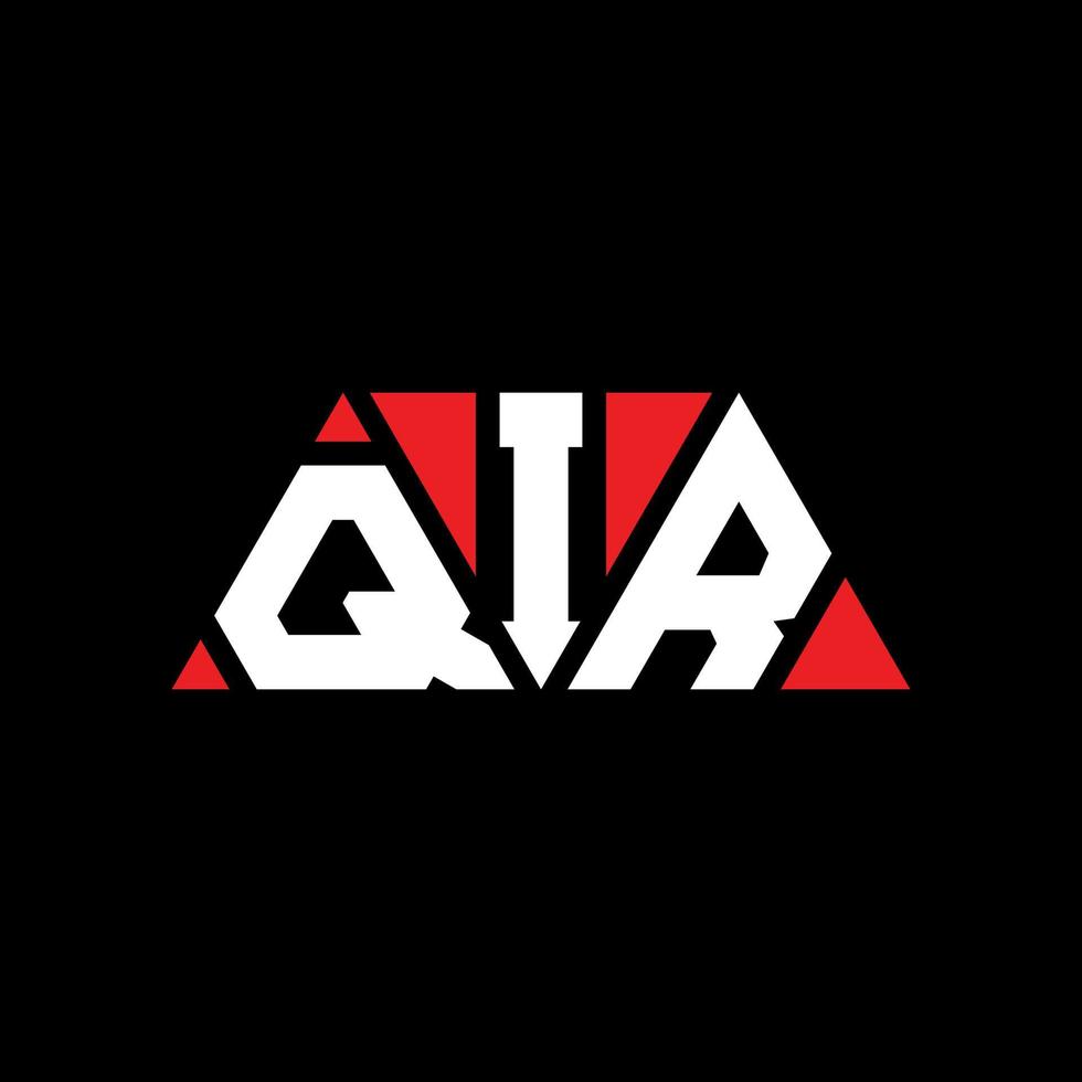 QIR triangle letter logo design with triangle shape. QIR triangle logo design monogram. QIR triangle vector logo template with red color. QIR triangular logo Simple, Elegant, and Luxurious Logo. QIR