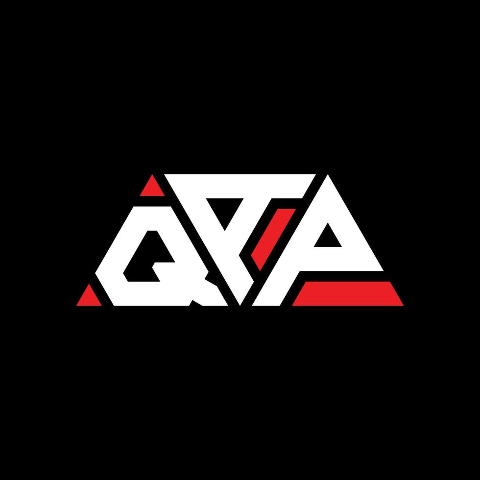 QAP triangle letter logo design with triangle shape. QAP triangle logo design monogram. QAP triangle vector logo template with red color. QAP triangular logo Simple, Elegant, and Luxurious Logo. QAP