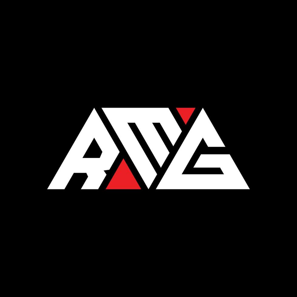 RMG triangle letter logo design with triangle shape. RMG triangle logo design monogram. RMG triangle vector logo template with red color. RMG triangular logo Simple, Elegant, and Luxurious Logo. RMG