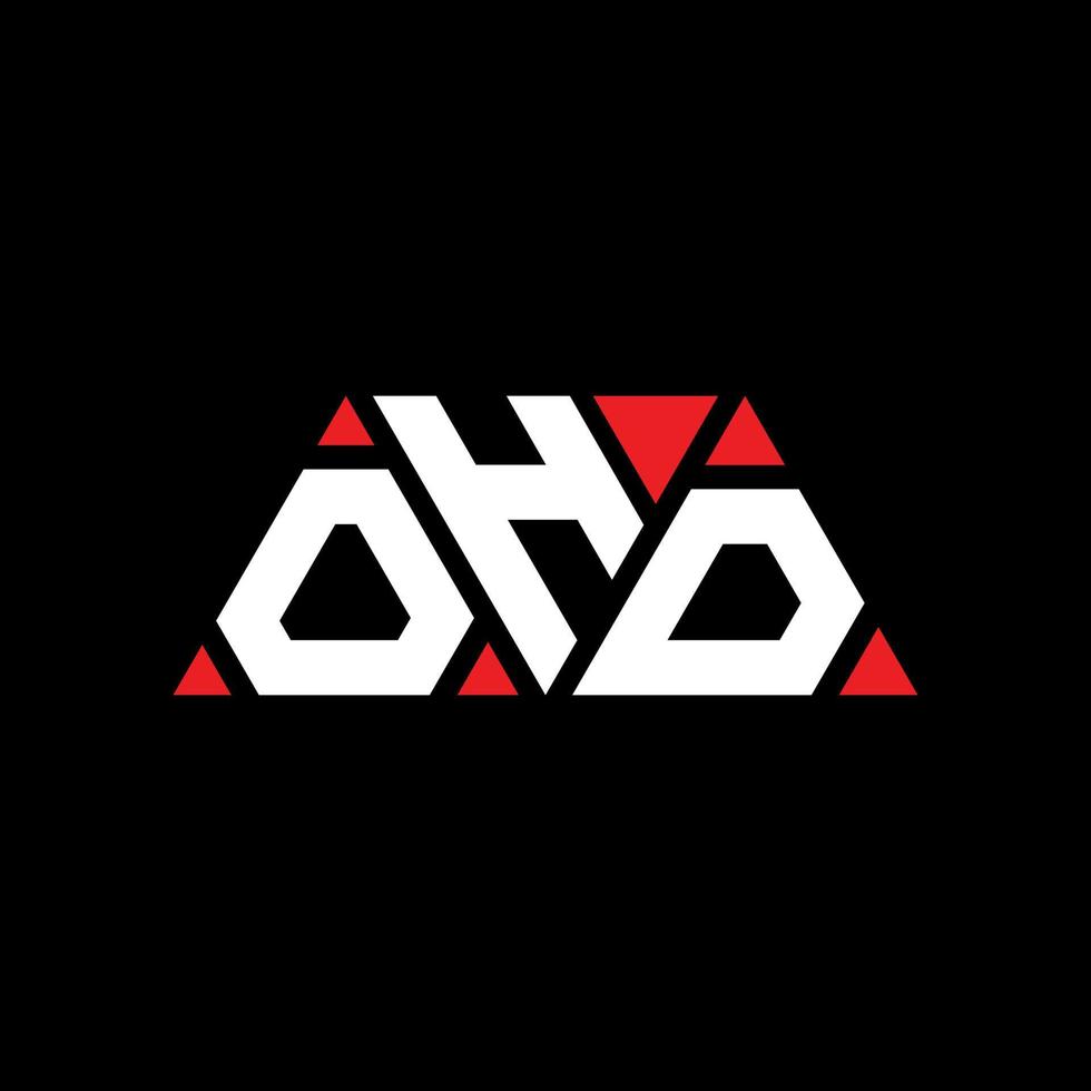 diseño de logotipo de letra triangular ohd con forma de triángulo. monograma de diseño del logotipo del triángulo ohd. plantilla de logotipo de vector de triángulo ohd con color rojo. logotipo triangular ohd logotipo simple, elegante y lujoso. ohh