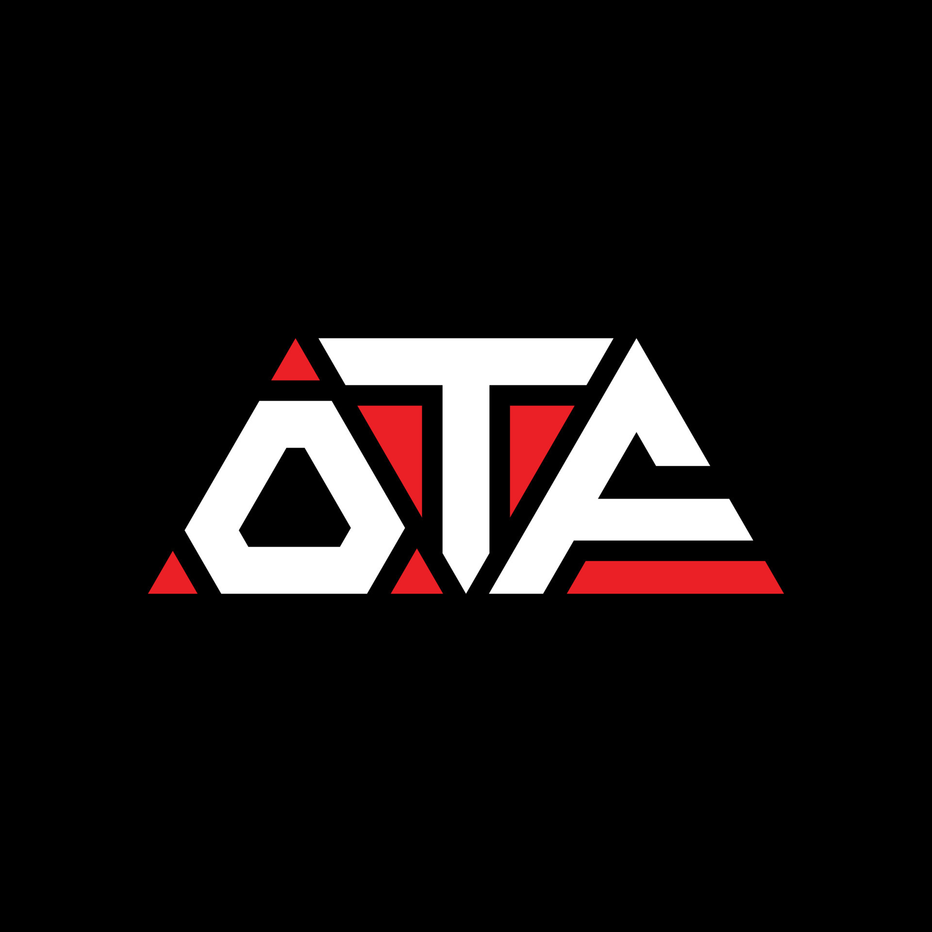 diseño de logotipo de letra de triángulo otf con forma de triángulo