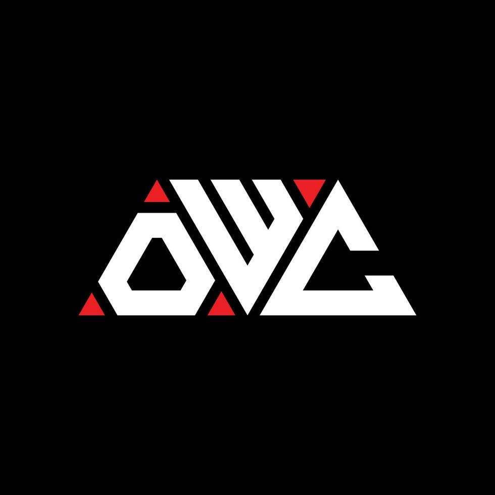 diseño de logotipo de letra triangular owc con forma de triángulo. monograma de diseño de logotipo de triángulo owc. plantilla de logotipo de vector de triángulo owc con color rojo. logotipo triangular owc logotipo simple, elegante y lujoso. owc