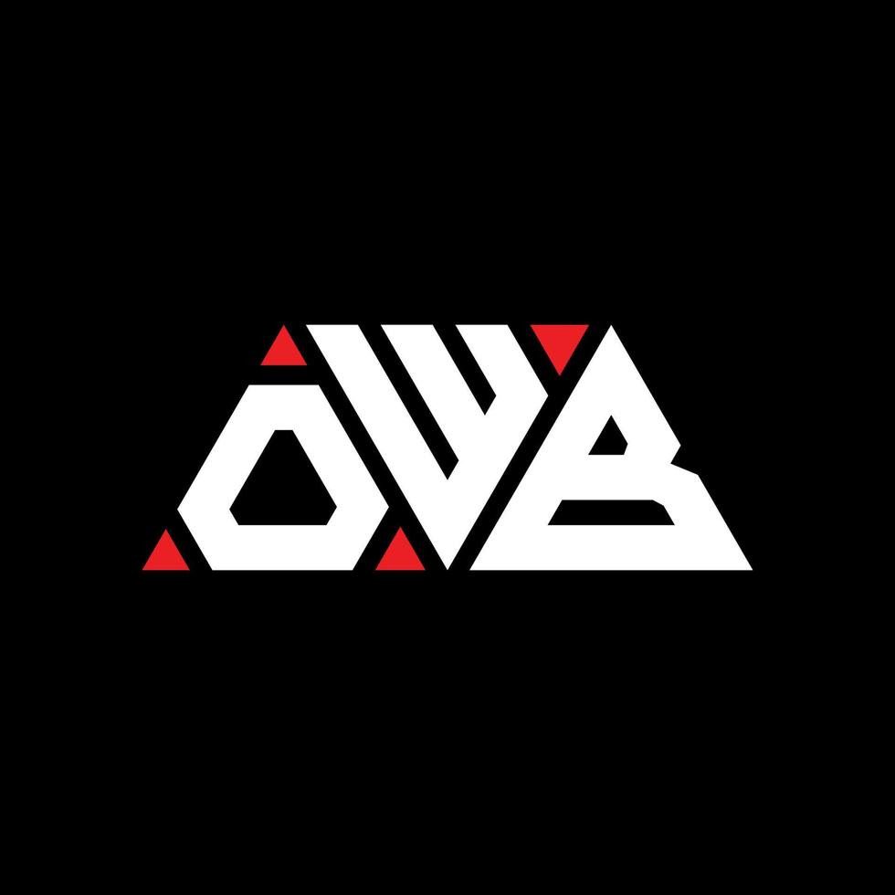 diseño de logotipo de letra de triángulo owb con forma de triángulo. monograma de diseño de logotipo de triángulo owb. plantilla de logotipo de vector de triángulo owb con color rojo. logotipo triangular owb logotipo simple, elegante y lujoso. owb