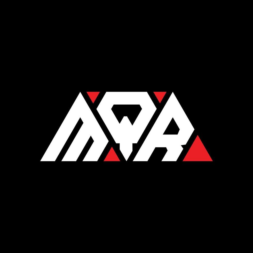 MQR triangle letter logo design with triangle shape. MQR triangle logo design monogram. MQR triangle vector logo template with red color. MQR triangular logo Simple, Elegant, and Luxurious Logo. MQR