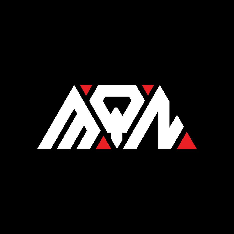 diseño de logotipo de letra triangular mqn con forma de triángulo. monograma de diseño de logotipo de triángulo mqn. plantilla de logotipo de vector de triángulo mqn con color rojo. logotipo triangular mqn logotipo simple, elegante y lujoso. mqn