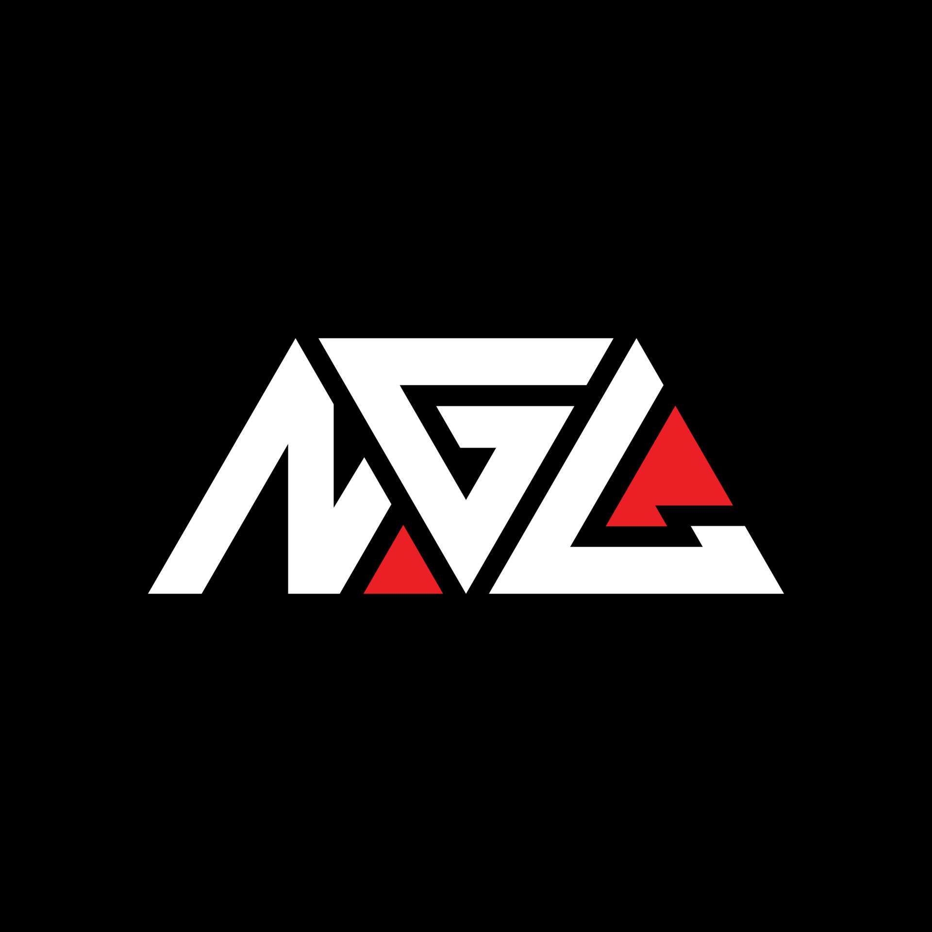 NGL triangle letter logo design with triangle shape. NGL triangle logo