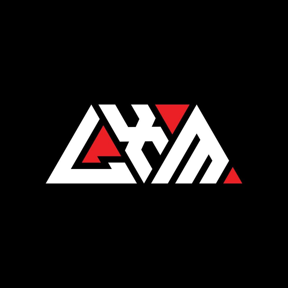LXM triangle letter logo design with triangle shape. LXM triangle logo design monogram. LXM triangle vector logo template with red color. LXM triangular logo Simple, Elegant, and Luxurious Logo. LXM