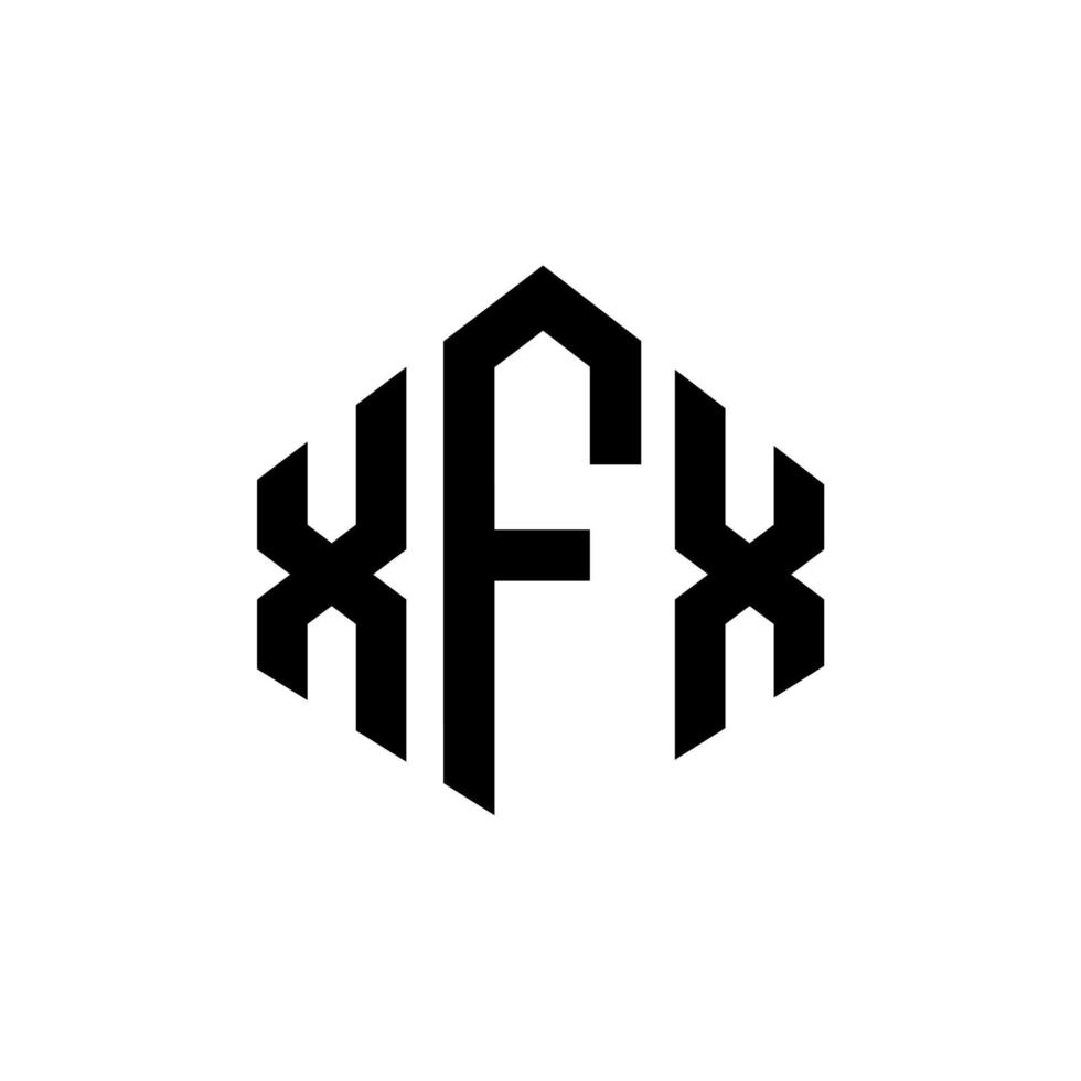 diseño de logotipo de letra xfx con forma de polígono. Diseño de logotipo en forma de cubo y polígono xfx. xfx hexágono vector logo plantilla colores blanco y negro. Monograma xfx, logotipo empresarial y inmobiliario.