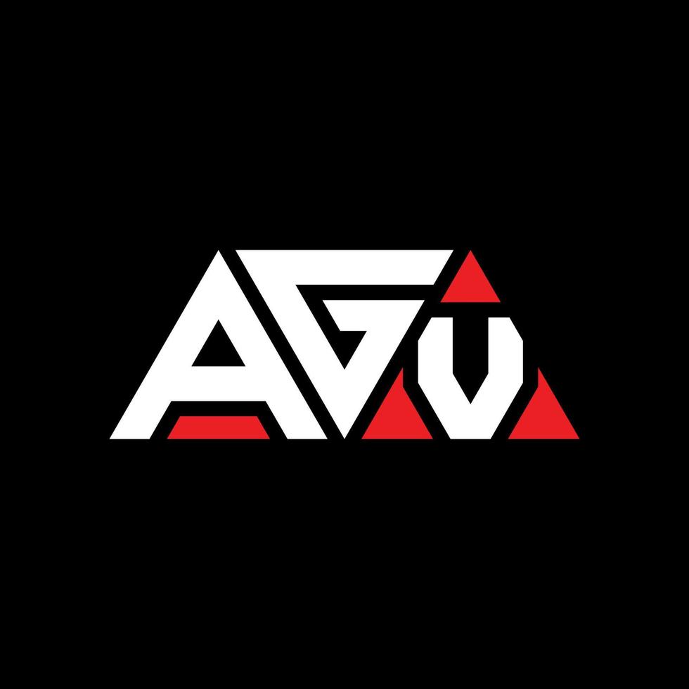 AGV triangle letter logo design with triangle shape. AGV triangle logo design monogram. AGV triangle vector logo template with red color. AGV triangular logo Simple, Elegant, and Luxurious Logo. AGV